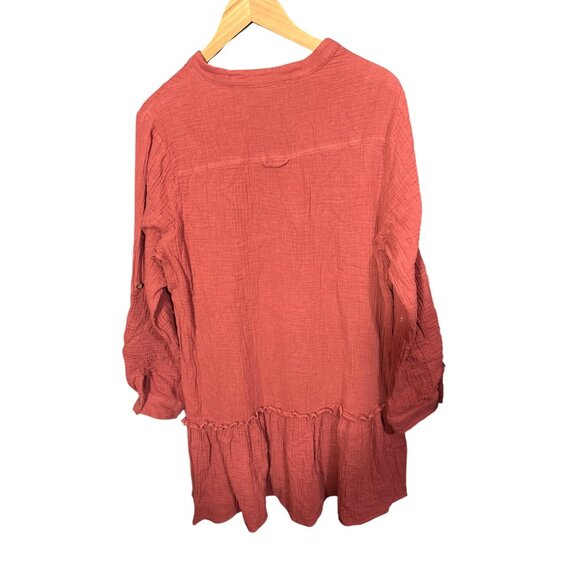 Anthropologie First Monday Womens Red Button-Front Peasant Dress Large - Picture 5 of 5